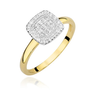 Złoty pierścionek W448 z diamentami żółte złoto pr. 585