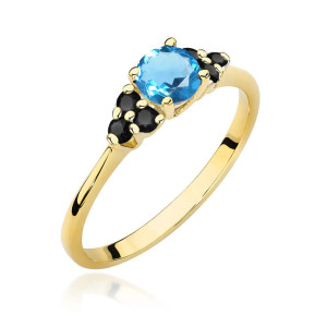 Złoty pierścionek W451 Topaz 0,50ct żółte złoto pr. 585