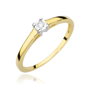 Złoty pierścionek W471 Diament 0,03ct żółte złoto pr. 585