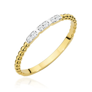 Złoty pierścionek W479 z diamentami żółte złoto pr. 585