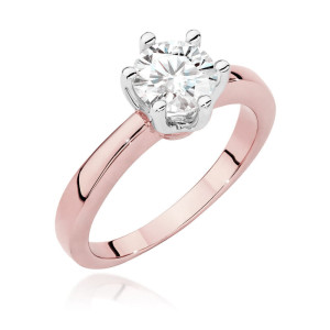 Złoty pierścionek W482 Diament 1,00ct różowe złoto pr. 585