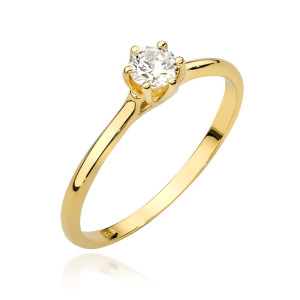 Złoty pierścionek W499 Diament 0,20ct żółte złoto pr. 585