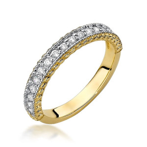 Złoty pierścionek W507 z diamentami żółte złoto pr. 585