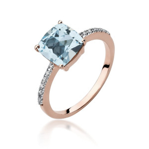 Złoty pierścionek W511 Topaz 2,00ct różowe złoto pr. 585
