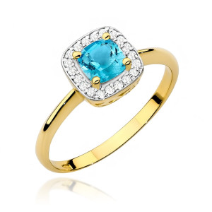 Złoty pierścionek W514 Topaz 0,70ct żółte złoto pr. 585