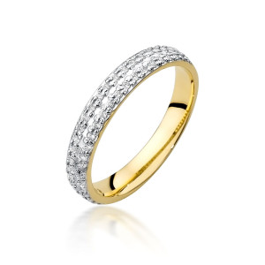 Złoty pierścionek W522 z diamentami żółte złoto pr. 585