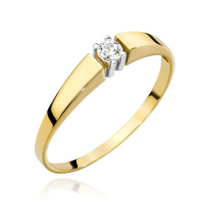 Złoty pierścionek W524 Diament 0,10ct żółte złoto pr. 585
