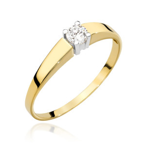 Złoty pierścionek W524 Diament 0,20ct żółte złoto pr. 585