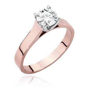 Złoty pierścionek W526 Diament 0,70ct różowe złoto pr. 585