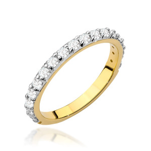 Złoty pierścionek W532 z diamentami żółte złoto pr. 585