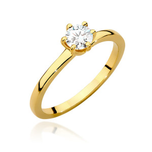 Złoty pierścionek W535 Diament 0,40ct żółte złoto pr. 585