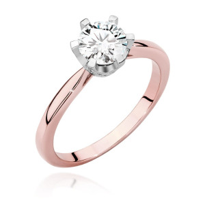 Złoty pierścionek W539 Diament 0,70ct różowe złoto pr. 585