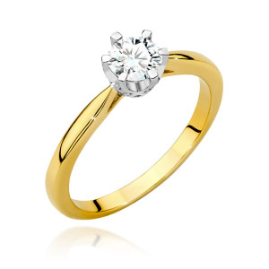 Złoty pierścionek W539 Diament 0,50ct żółte złoto pr. 585
