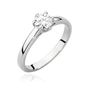 Złoty pierścionek W540 Diament 0,50ct białe złoto pr. 585
