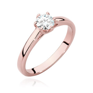 Złoty pierścionek W540 Diament 0,40ct różowe złoto pr. 585
