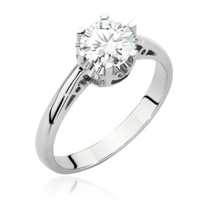Złoty pierścionek W542 Diament 1,00ct białe złoto pr. 585