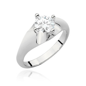 Złoty pierścionek W545 Diament 0,70ct białe złoto pr. 585