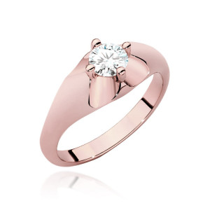 Złoty pierścionek W545 Diament 0,50ct różowe złoto pr. 585