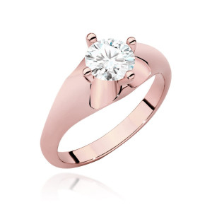 Złoty pierścionek W545 Diament 0,70ct różowe złoto pr. 585