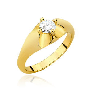 Złoty pierścionek W545 Diament 0,40ct żółte złoto pr. 585