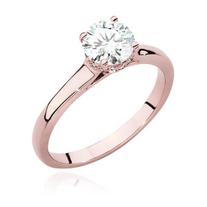 Złoty pierścionek W547 Diament 0,70ct różowe złoto pr. 585