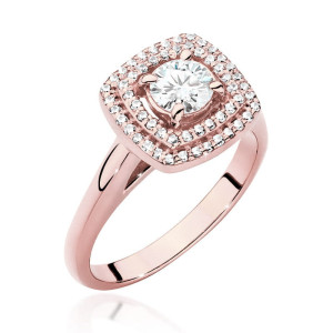 Złoty pierścionek W548 Diament 0,50ct różowe złoto pr. 585