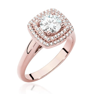 Złoty pierścionek W548 Diament 0,70ct różowe złoto pr. 585