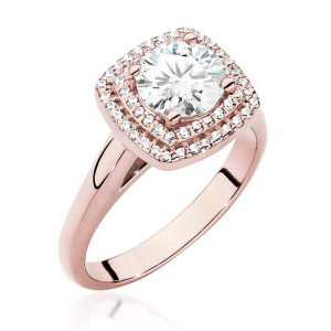 Złoty pierścionek W548 Diament 1,00ct różowe złoto pr. 585