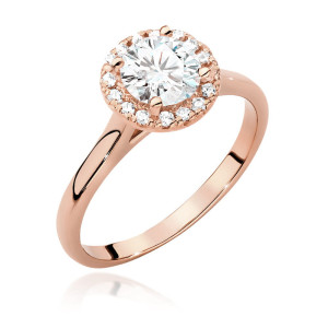 Złoty pierścionek W550 Diament 0,70ct różowe złoto pr. 585