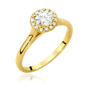 Złoty pierścionek W550 Diament 0,50ct żółte złoto pr. 585
