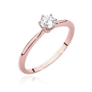 Złoty pierścionek W553 Diament 0,50ct różowe złoto pr. 585