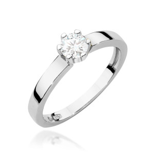 Złoty pierścionek W562 Diament 0,25ct białe złoto pr. 585
