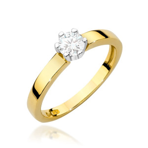 Złoty pierścionek W562 Diament 0,25ct żółte złoto pr. 585