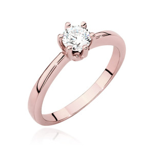 Złoty pierścionek W563 Diament 0,40ct różowe złoto pr. 585