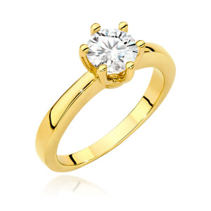 Złoty pierścionek W563 Diament 0,70ct żółte złoto pr. 585