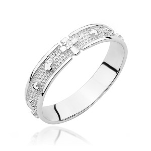 Złoty pierścionek W580 Diament 0,0086ct białe złoto pr. 585