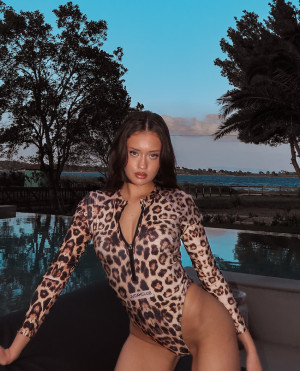 BAZAAR - The Bella Swimsuit Leopard - ΚΑΦΕ - xs