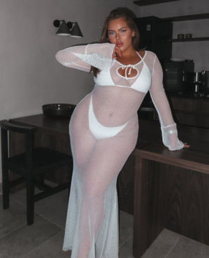 BAZAAR - The Kaela Maxi Beachdress SS25 - ΛΕΥΚΟ - l/xl