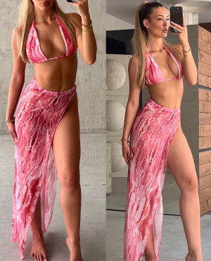 BAZAAR - The Maelie Beach Maxi Skirt SS25 - ΡΟΖ - l/xl