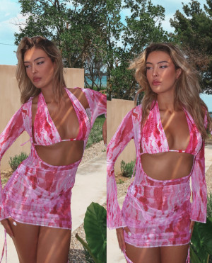 BAZAAR - The Maelie Beach Mini Dress SS25 - ΡΟΖ - l/xl