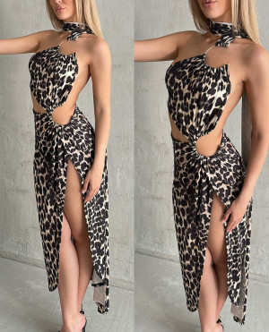 BAZAAR - The Niovia Maxi Dress Leopard - ΛΕΟΠΑΡ - m/l