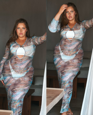 BAZAAR - The Luniva Beach Maxi Dress SS25 - ΣΙΕΛ - l/xl
