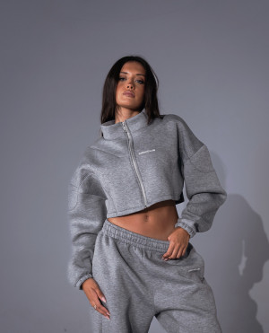 The Crop Brendok AW26 Ζακετα Φουτερ - ΓΚΡΙ - xl/xxl