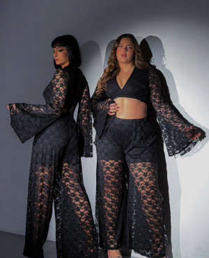 The Kimberly AW26 Σετ Τοπ / Παντελονα - ΜΑΥΡΟ - xl/xxl