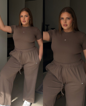 Σετ Τοπ / Παντελονα Persa SS26 The Pulse Collection - TAN - s/m