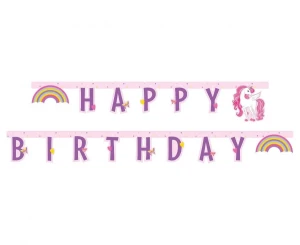 Baner Unicorn Happy Birthday Rainbow Colors