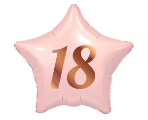 Balon foliowy 18 urodziny Happy 18 Birthday Gwiazda różowy 50 cm