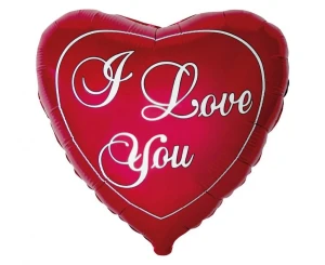 Balon foliowy Walentynki Serce I Love You czerwony 45 cm
