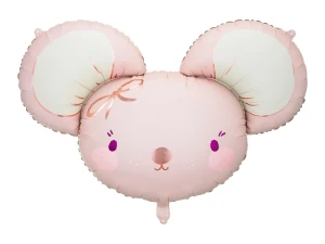 Balon foliowy Myszka jasnoróżowy 96 x 64 cm | dekoracje na przyjęcie gender reveal