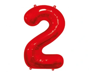 Balon foliowy Cyfra 2 czerwony 85 cm